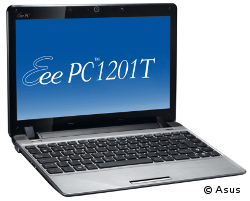 Mit dem Eee PC 1201T präsentiert Asus sein bislang schnellstes Netbook